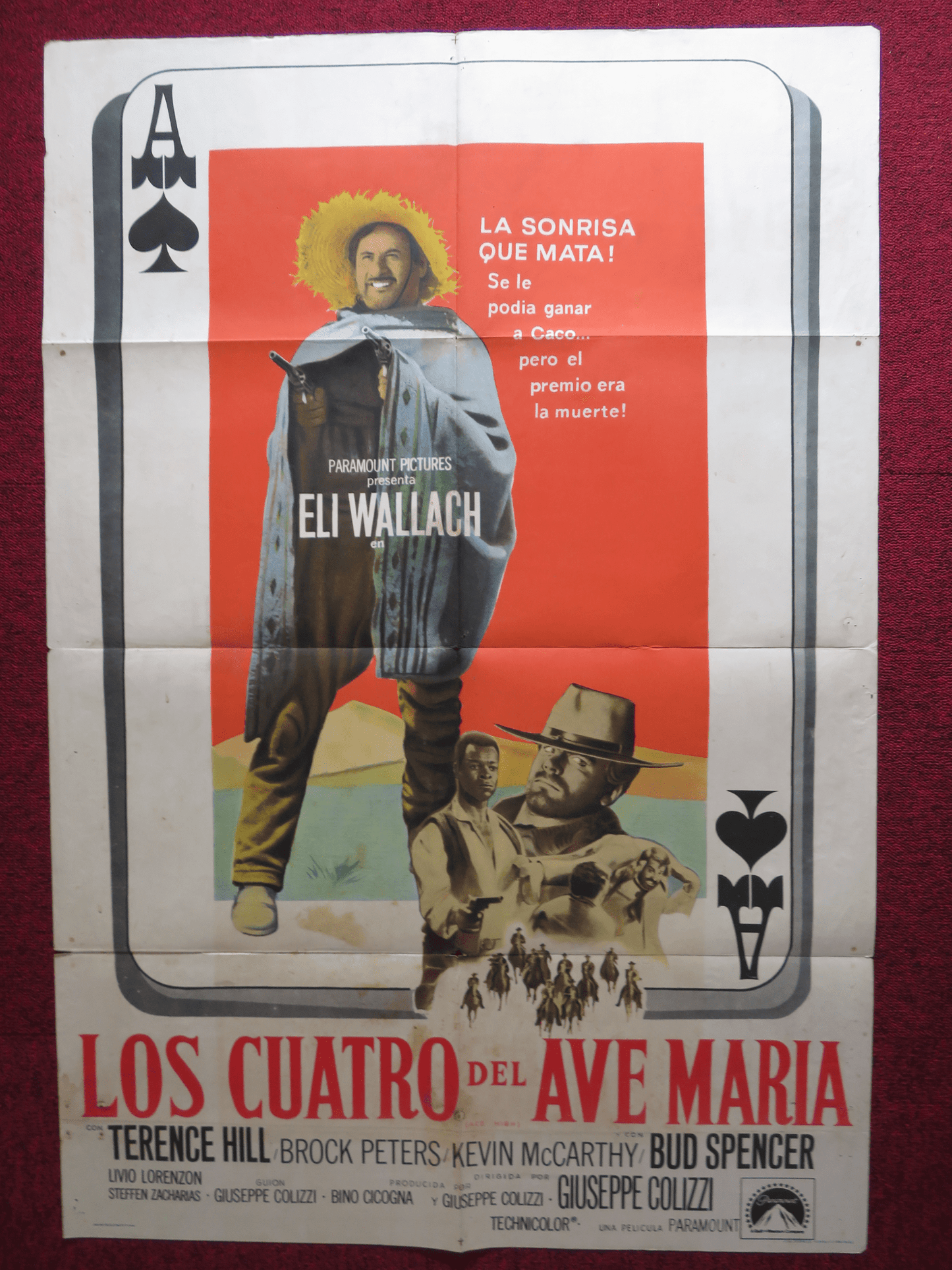 ACE HIGH FOLDED ARGENTINA ONE SHEET POSTER BUD SPENCER TERENCE HILL 1968 - Rendezvous Cinema