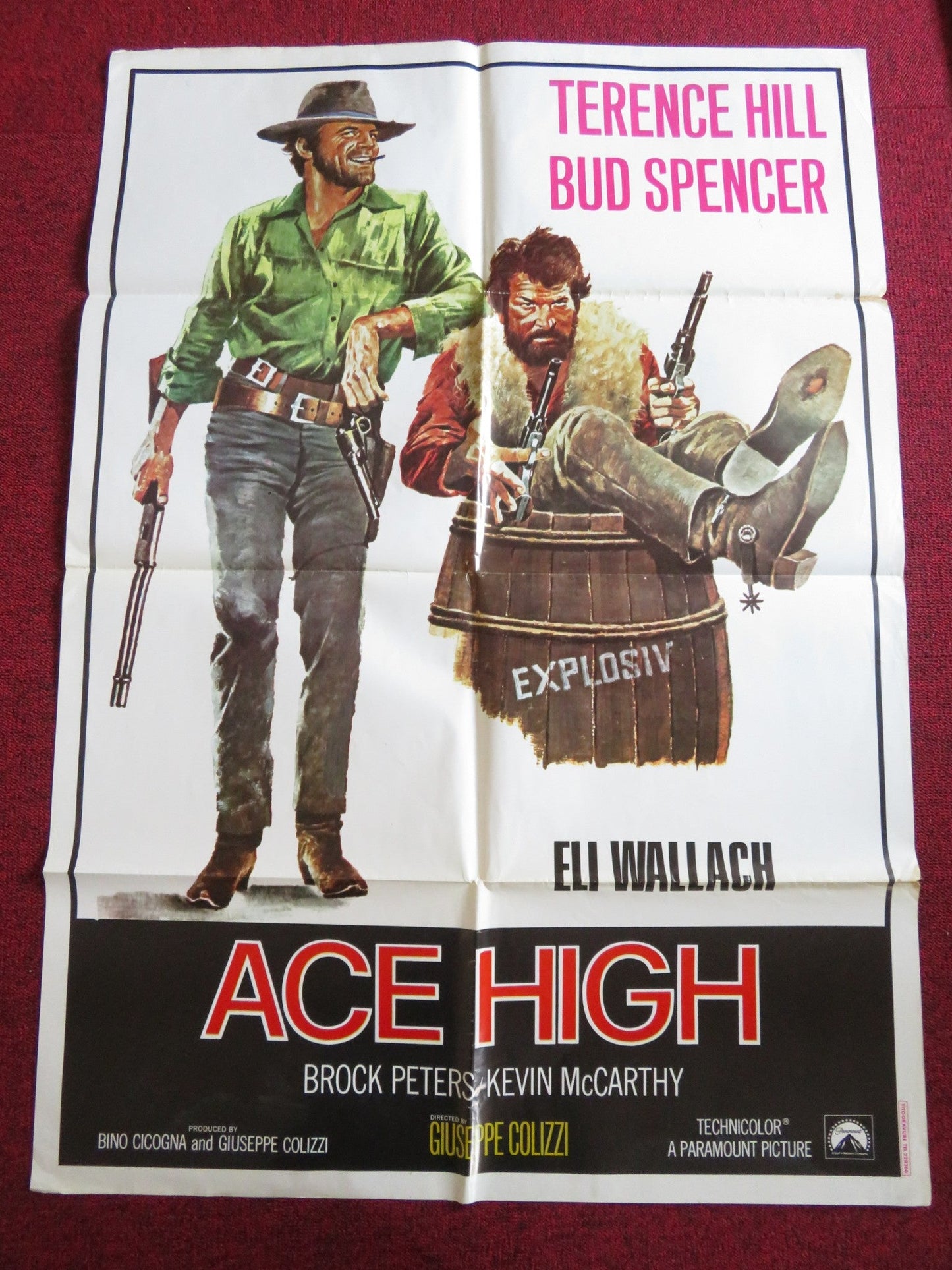 ACE HIGH SPANISH POSTER FOLDED TERENCE HILL BUD SPENCER 1968 - Rendezvous Cinema