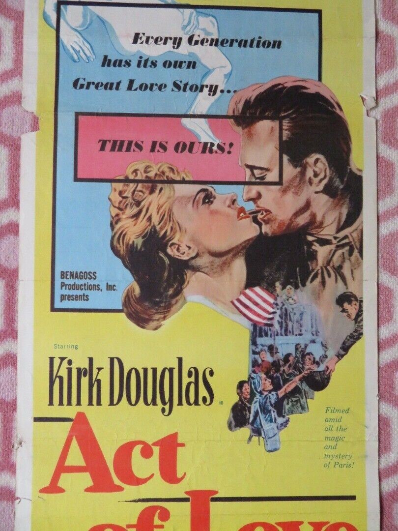 ACT OF LOVE US INSERT (14"x 36") POSTER KIRK DOUGLAS DANY ROBIN 1953 - Rendezvous Cinema