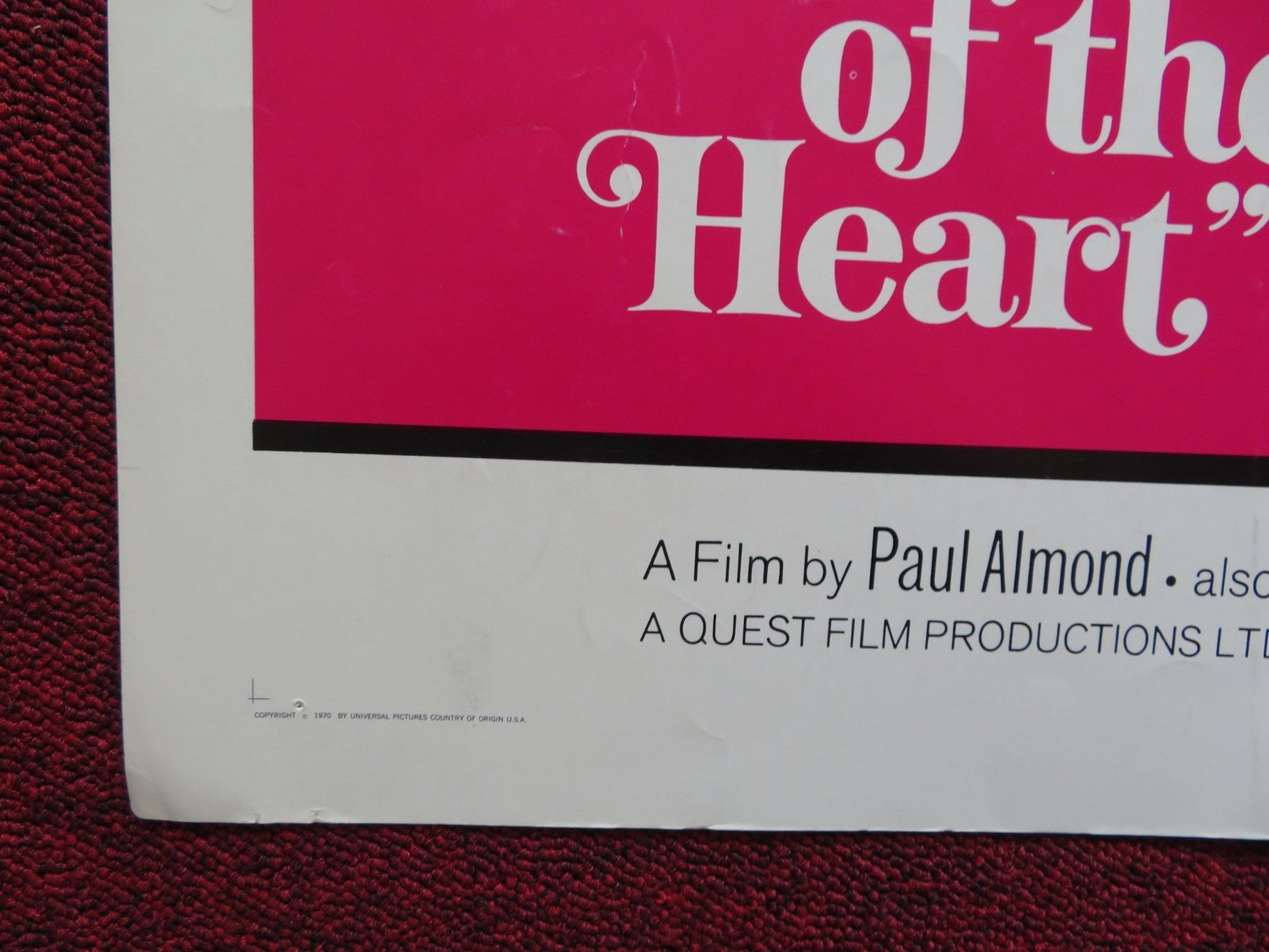 ACT OF THE HEART US HALF SHEET (22"x 28") POSTER G. BUJOLD D. SUTHERLAND 1971 - Rendezvous Cinema