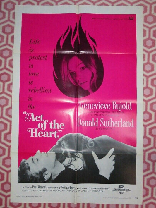 ACT OF THE HEART US ONE SHEET POSTER GENEVIEVE BUJOLD 1970 - Rendezvous Cinema