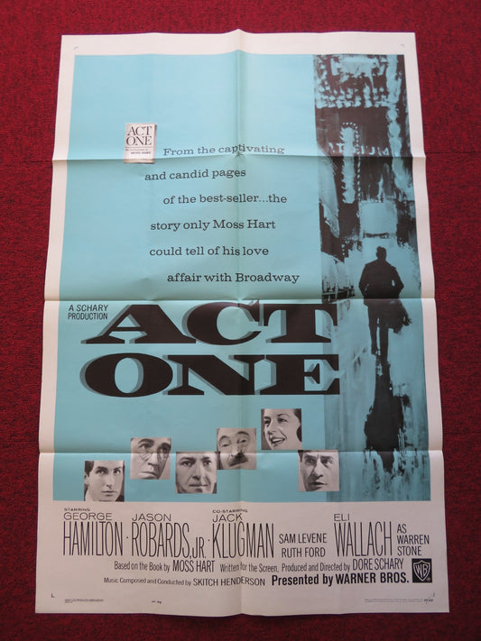 ACT ONE FOLDED US ONE SHEET POSTER GEORGE HAMILTON JASON ROBARDS 1964 - Rendezvous Cinema