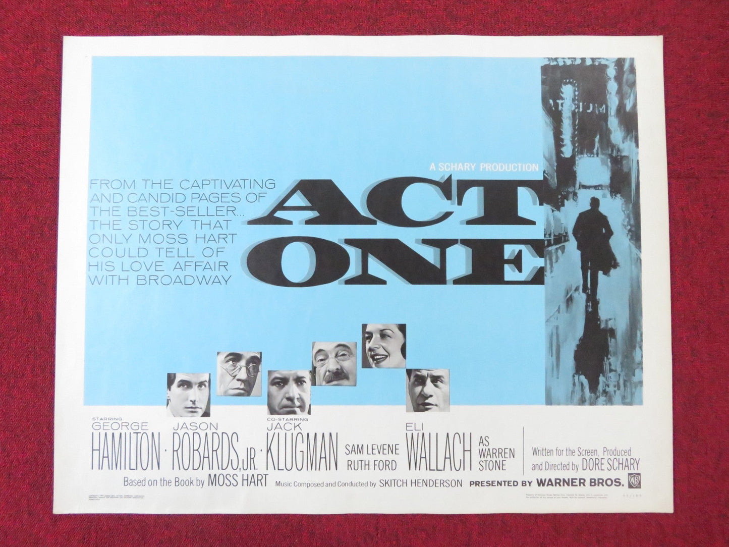 ACT ONE HALF SHEET (22"x 28") POSTER GEORGE HAMILTON JASON ROBARDS 1963 - Rendezvous Cinema