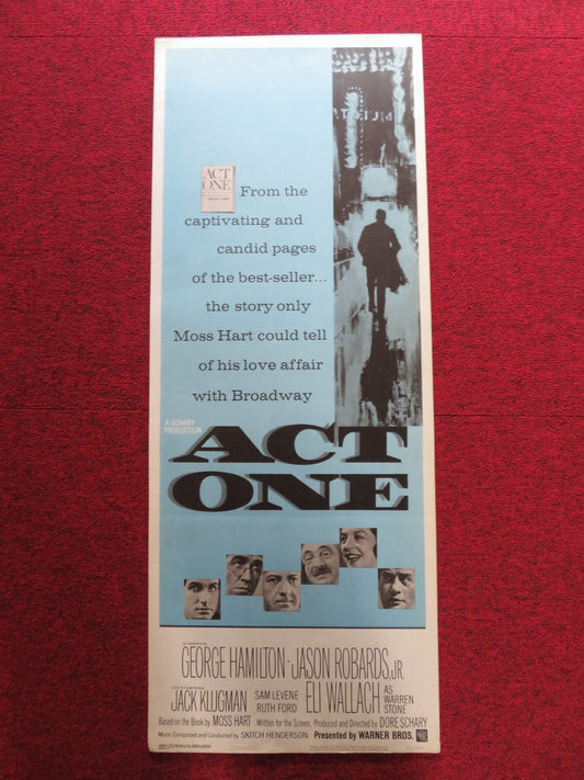 ACT ONE US INSERT (14"x 36") POSTER GEORGE HAMILTON JASON ROBARDS 1964 - Rendezvous Cinema