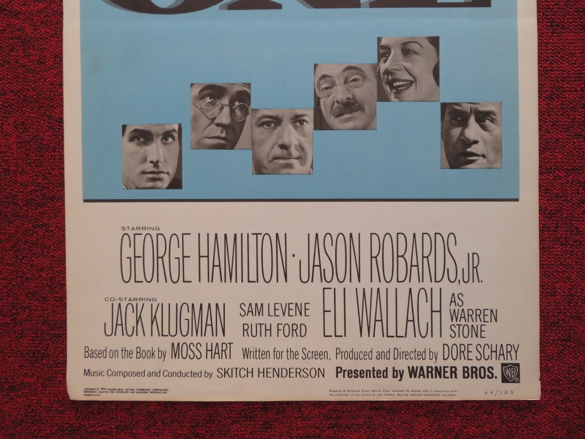 ACT ONE US INSERT (14"x 36") POSTER GEORGE HAMILTON JASON ROBARDS 1964 - Rendezvous Cinema