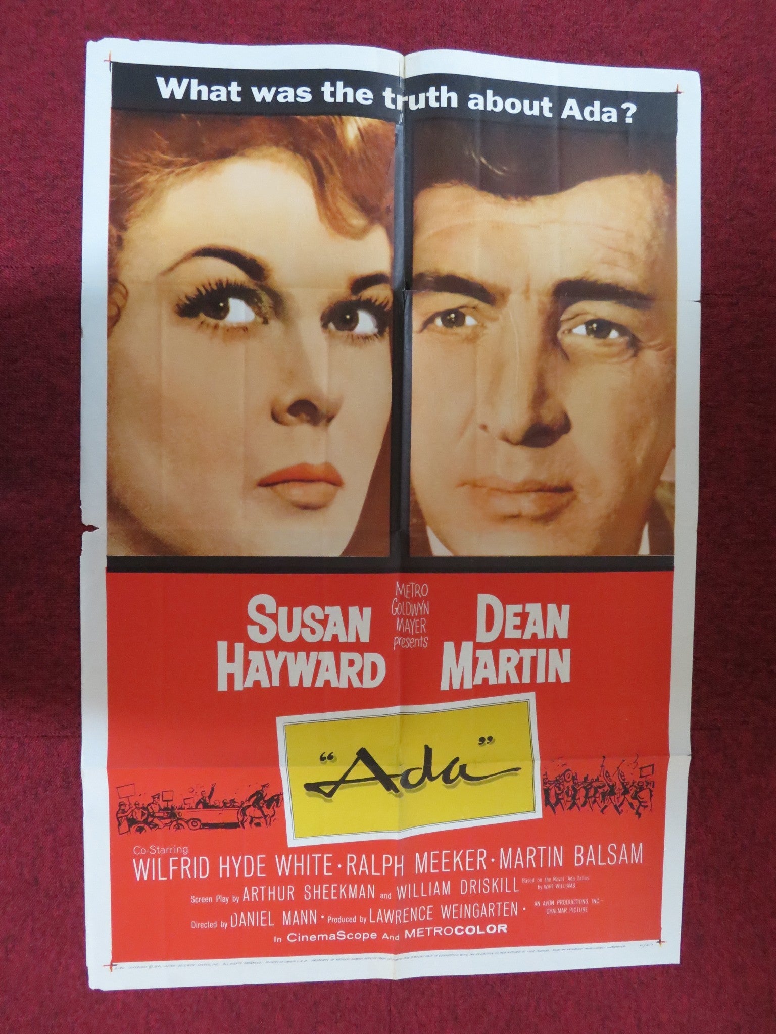 ADA FOLDED US ONE SHEET POSTER SUSAN HAYWARD DEAN MARTIN 1961 - Rendezvous Cinema