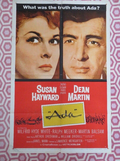 ADA US ONE SHEET POSTER DEAN MARTIN SUSAN HAYWARD MARTIN BALSAM 1961 - Rendezvous Cinema