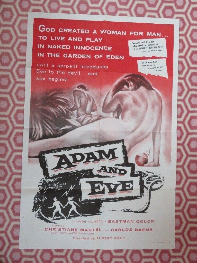 ADAM AND EVE US ONE SHEET POSTER ALBERT GOUT CARLOS BAENA 1956 - Rendezvous Cinema