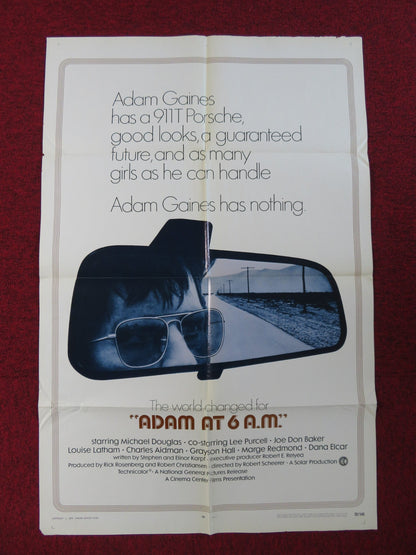 ADAM AT SIX A.M. FOLDED US ONE SHEET POSTER MICHAEL DOUGLAS LEE PURCELL 1970 - Rendezvous Cinema