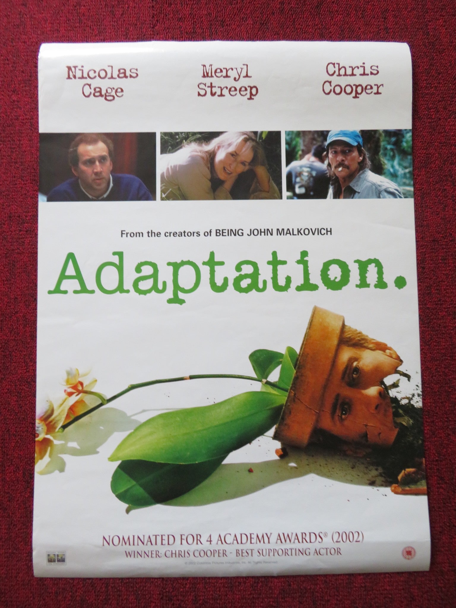 ADAPTATION VHS VIDEO POSTER NICOLAS CAGE MERYL STREEP 2002 - Rendezvous Cinema