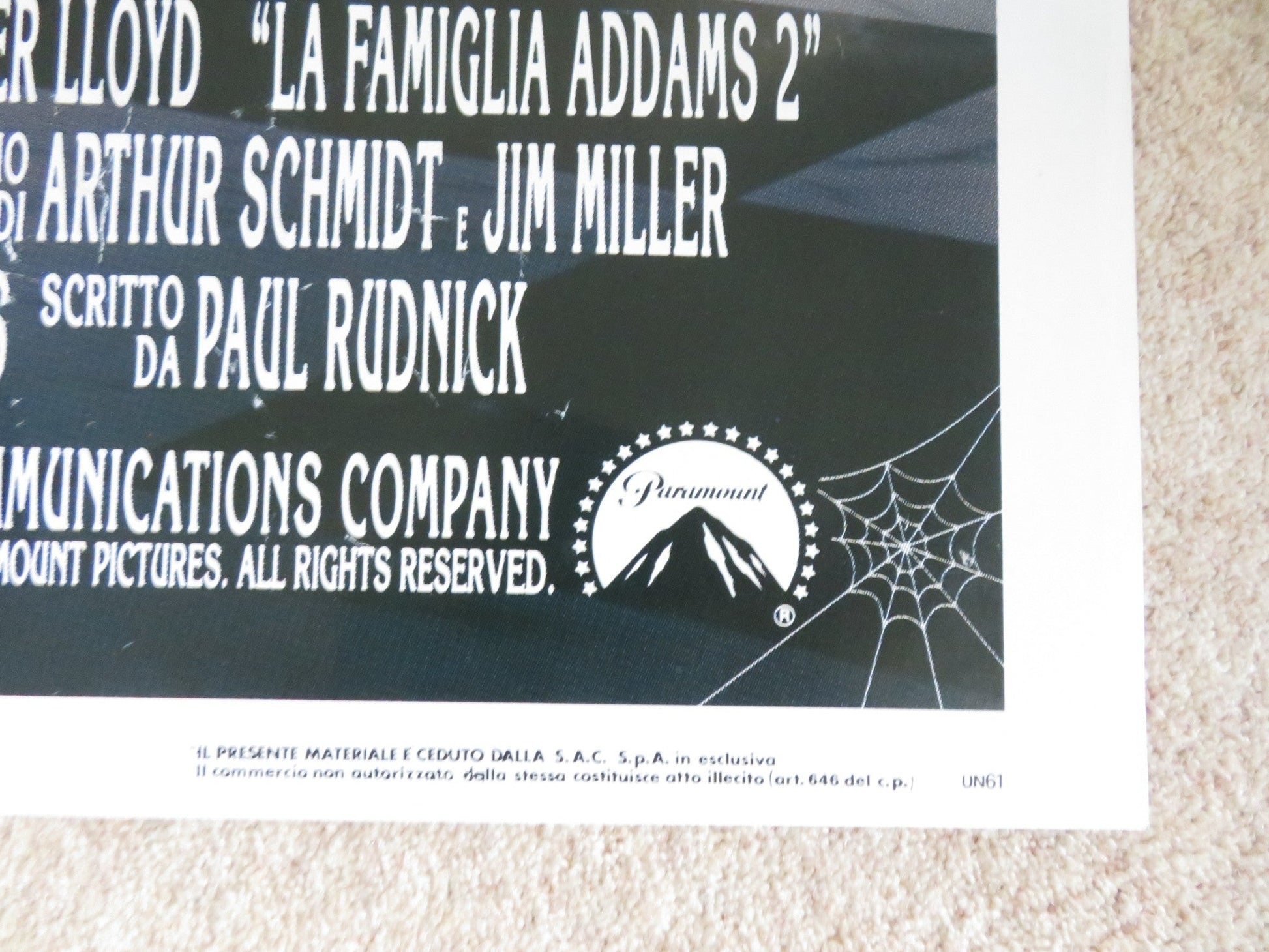 ADDAMS FAMILY VALUES ITALIAN 2 FOGLIO POSTER RAUL JULIA ANJELICA HUSTON 1993 - Rendezvous Cinema