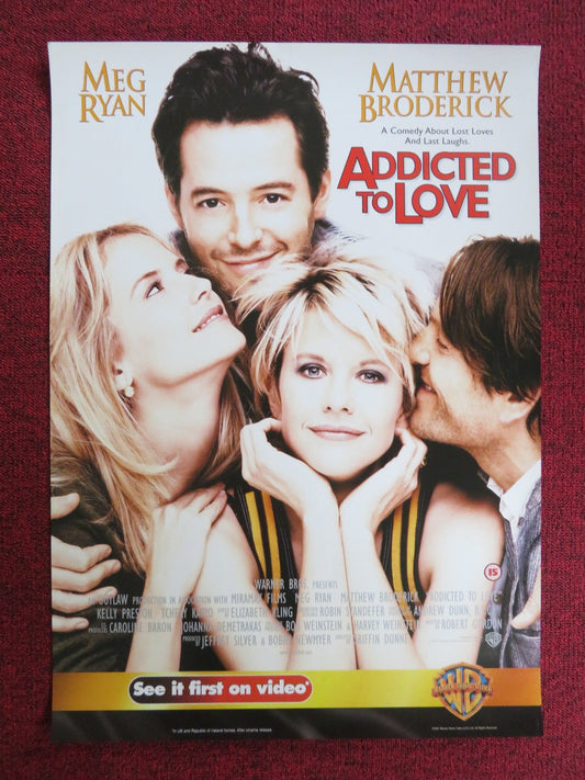 ADDICTED TO LOVE VHS VIDEO POSTER MEG RYAN MATTHEW BRODERICK 1997 - Rendezvous Cinema