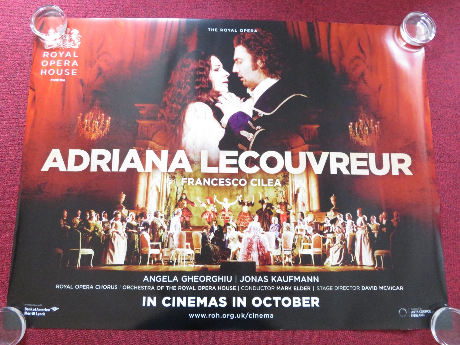 ADRIANA LECOUVREUR UK QUAD (30"x 40") ROLLED POSTER ROH ANGELA GHEORGHIU 2011 - Rendezvous Cinema