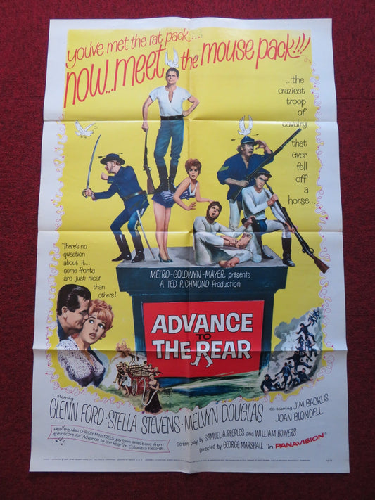 ADVANCE TO THE REAR FOLDED US ONE SHEET POSTER GLENN FORD STELLA STEVENS 1964 - Rendezvous Cinema