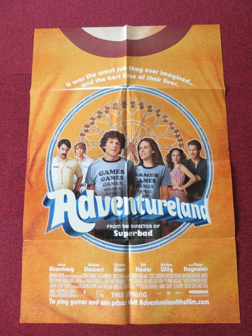 ADVENTURELAND FOLDED US ONE SHEET POSTER JESSE EISENBERG KIRSTEN STEWART 2009 - Rendezvous Cinema