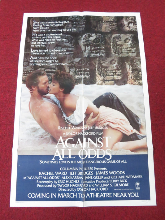 AGAINST ALL ODDS - ADVANCE FOLDED US ONE SHEET POSTER RACHEL WARD 1983 - Rendezvous Cinema