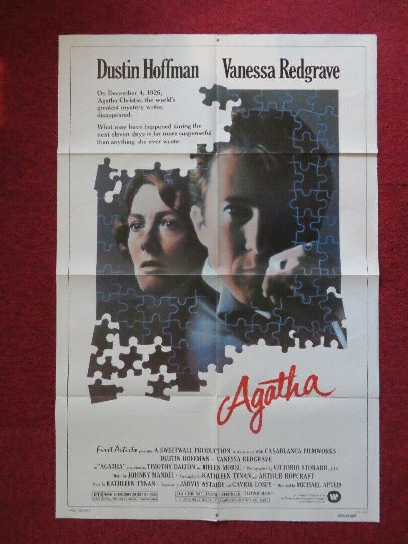 AGATHA FOLDED US ONE SHEET POSTER DUSTIN HOFFMAN VANESSA REDGRAVE 1979 - Rendezvous Cinema