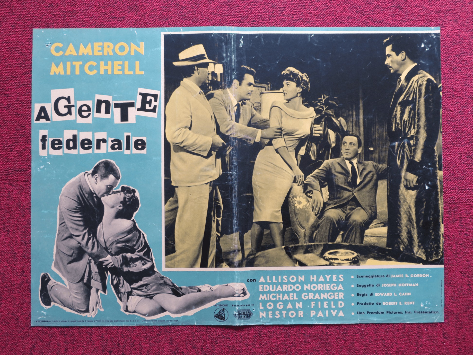 AGENTE FEDERALE ITALIAN FOTOBUSTA POSTER CAMERON MITCHELL ALLISON HAYES 1960 - Rendezvous Cinema