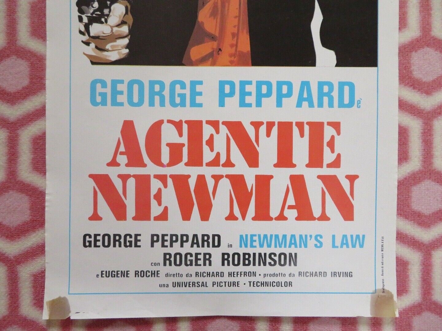 AGENTE NEWMAN ITALIAN LOCANDINA (27.5"x 13.5") POSTER GEORGE PEPPARD 1974 - Rendezvous Cinema