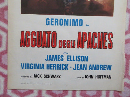 AGGUATO DEGLI APACHES ITALIAN LOCANDINA (27.5"x13.5") POSTER GERONIMO 1964 - Rendezvous Cinema