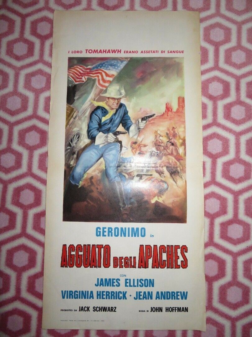 AGGUATO DEGLI APACHES ITALIAN LOCANDINA (27.5"x13.5") POSTER GERONIMO 1964 - Rendezvous Cinema