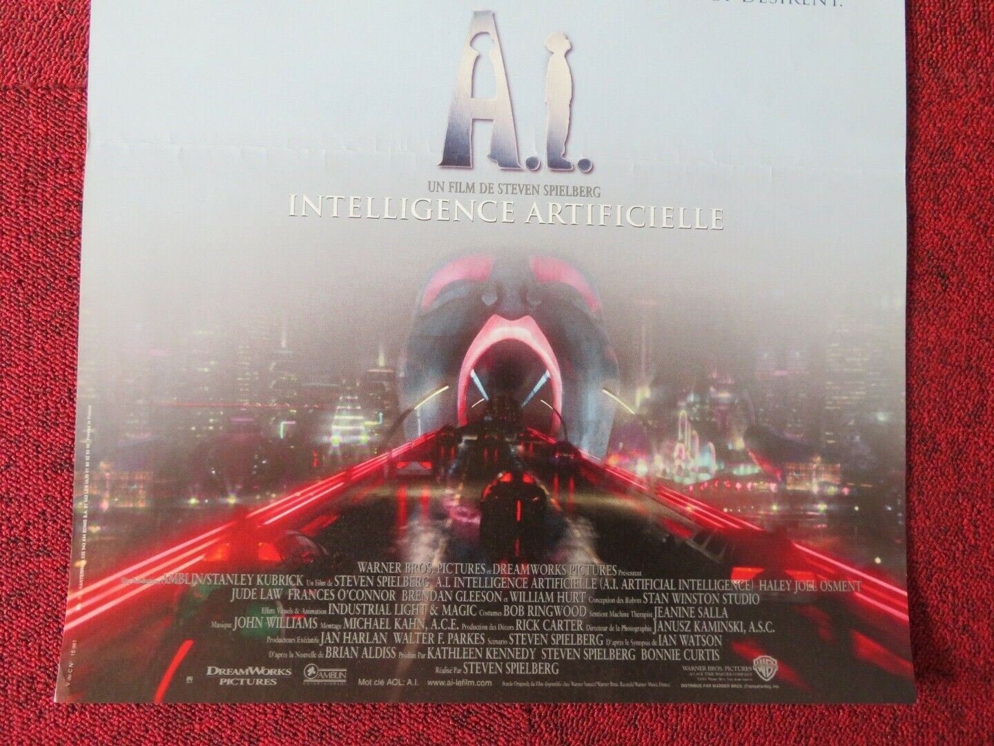 A.I ARTIFICIAL INTELLIGENCE FRENCH (15"x 21") POSTER SPIELBERG JUDE LAW 2001 - Rendezvous Cinema