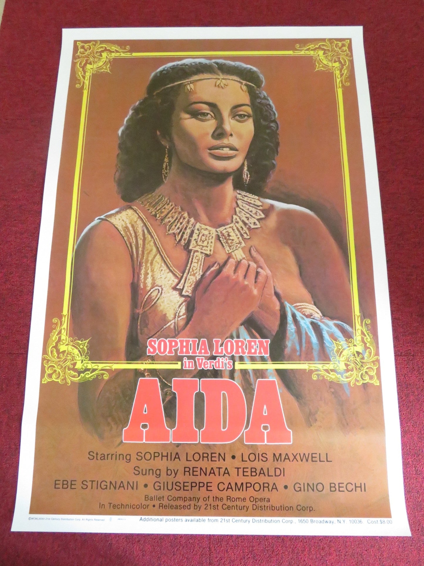 AIDA US ONE SHEET ROLLED POSTER SOPHIA LOREN LOIS MAXWELL 1982 - Rendezvous Cinema