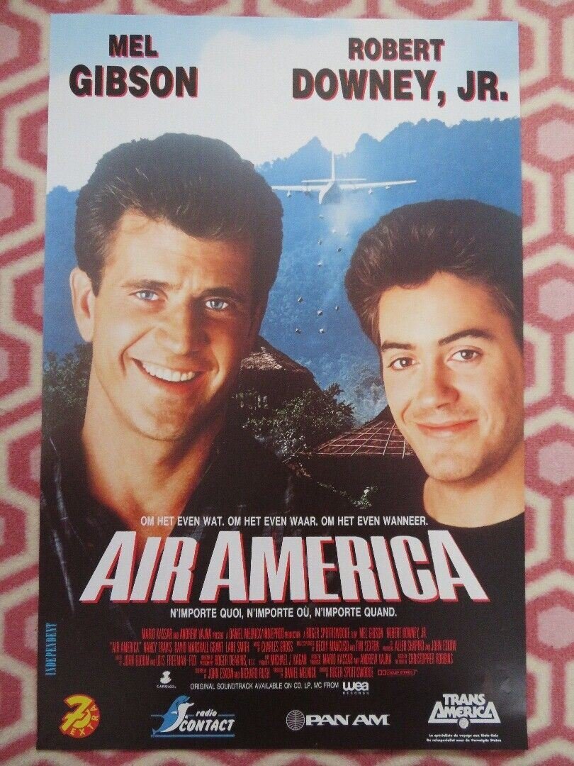 AIR AMERICA BELGIUM (23"x 15") POSTER MEL GIBSON ROBERT DOWNEY, JR. 1990 - Rendezvous Cinema