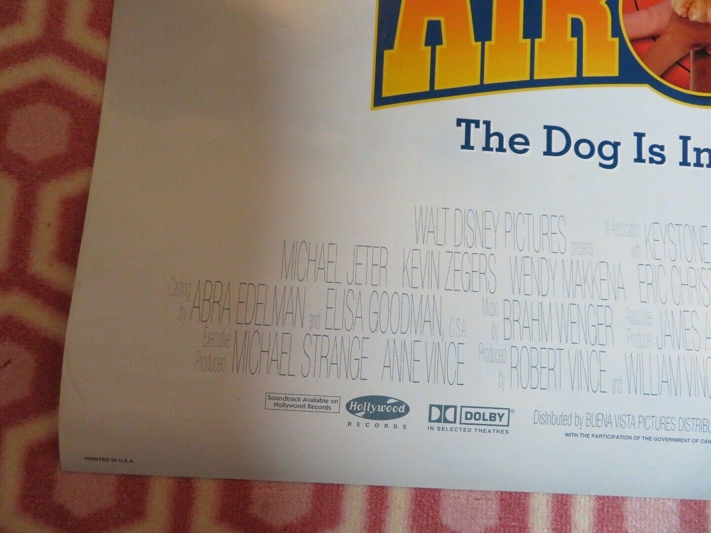 AIR BUD US ONE SHEET ROLLED POSTER DISNEY 1997 - Rendezvous Cinema