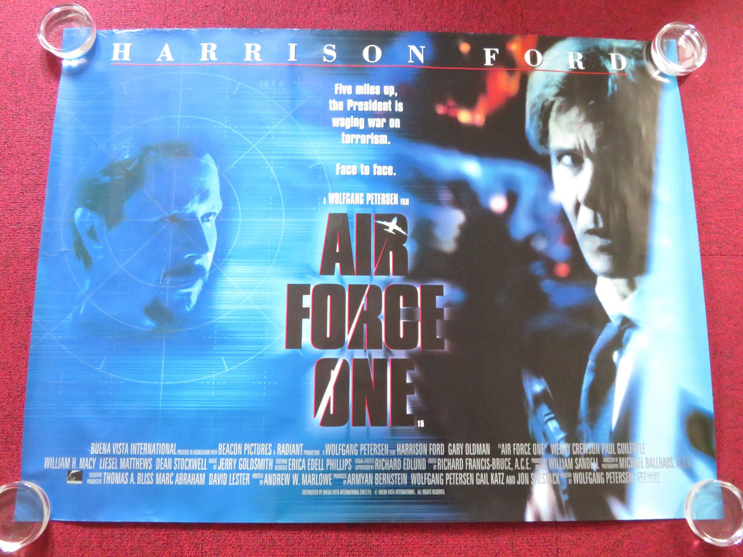 AIR FORCE ONE UK QUAD ROLLED POSTER HARRISON FORD GARY OLDMAN 1997 - Rendezvous Cinema