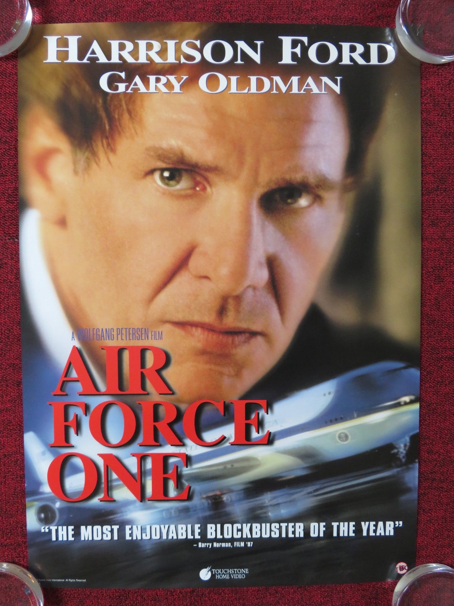 AIR FORCE ONE VHS VIDEO POSTER HARRISON FORD GARY OLDMAN 1997 - Rendezvous Cinema