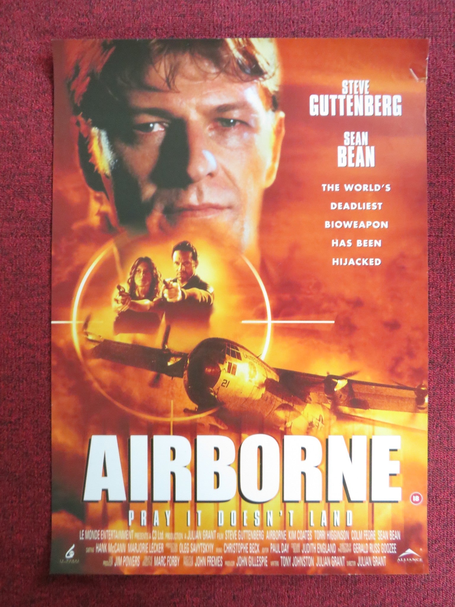 AIRBORNE VHS VIDEO POSTER SEAN BEAN STEVE GUTTENBERG 1998 - Rendezvous Cinema