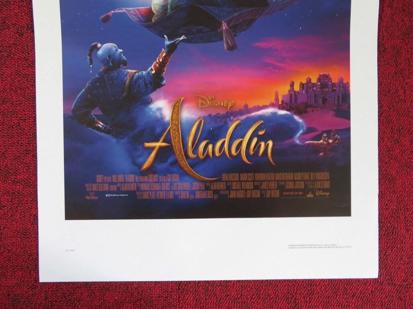 ALADDIN ITALIAN LOCANDINA (27.5"x13") POSTER DISNEY WILL SMITH 2019 - Rendezvous Cinema