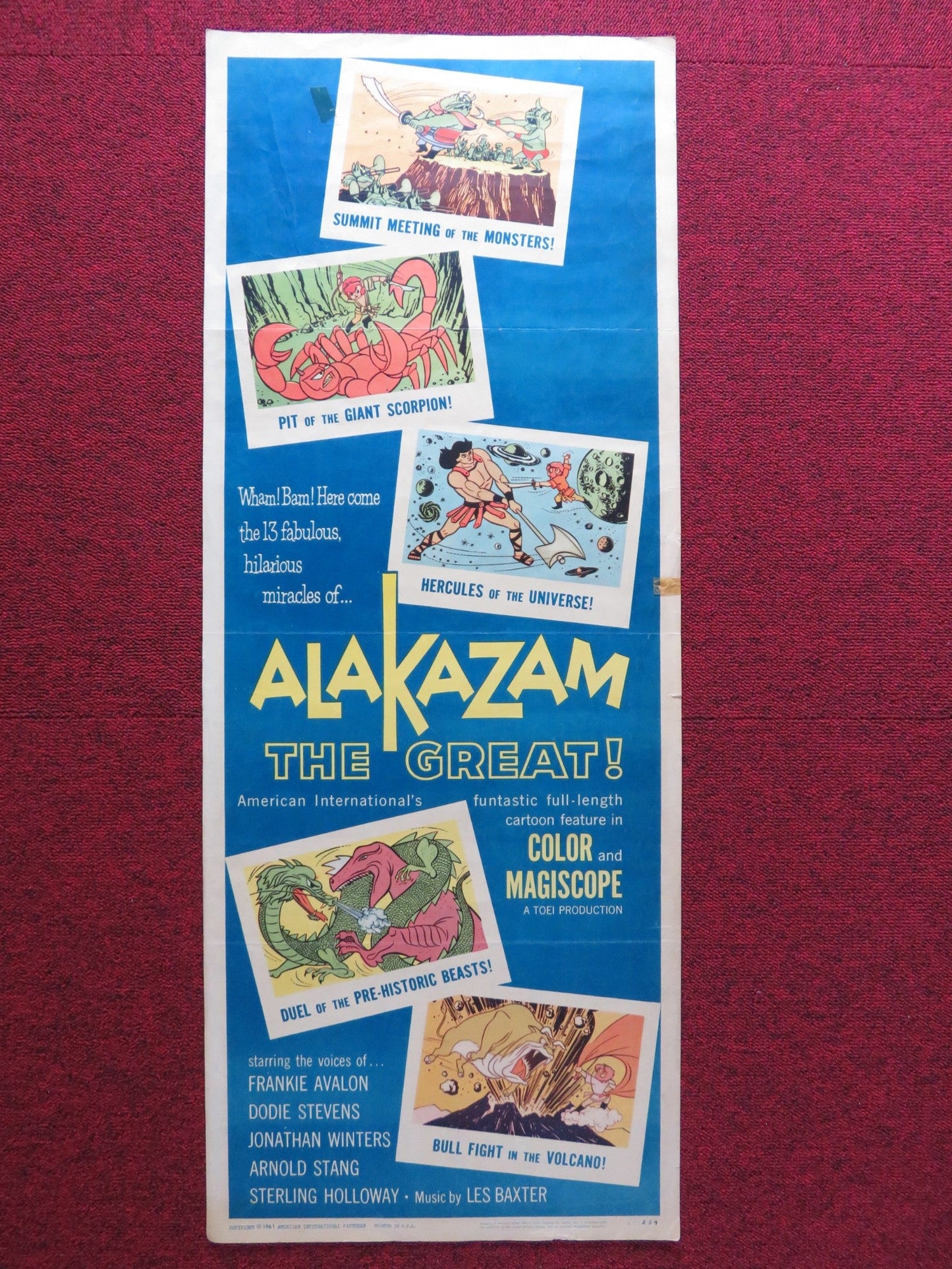 ALAKAZAM THE GREAT US INSERT (14"x 36") POSTER FRANKIE AVALON DODIE STEVENS 1961 - Rendezvous Cinema