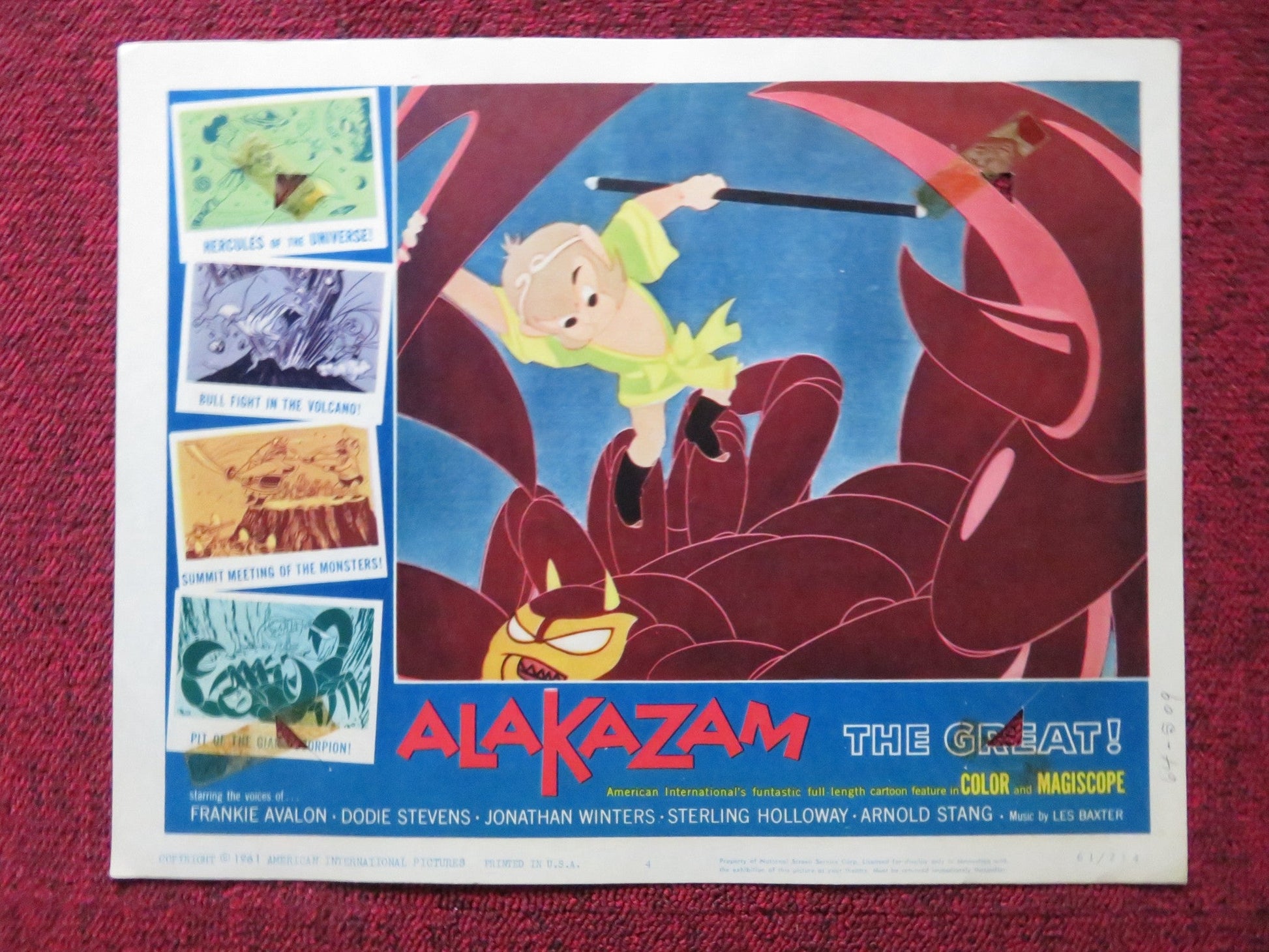 ALAKAZAM THE GREAT US LOBBY CARD SET FRANKIE AVALO DODIE STEVENS 1961 - Rendezvous Cinema