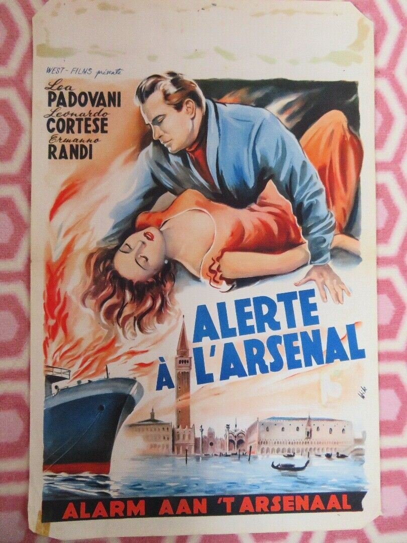 ALERTE A L'ARSENAL/ Fiamme sulla laguna BELGIUM (21.5"x 14") POSTER 1951 - Rendezvous Cinema