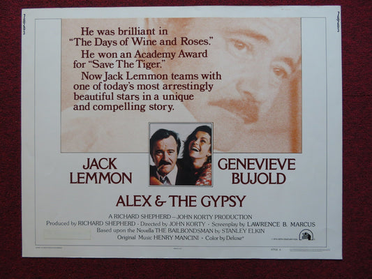 ALEX AND THE GYSPSY - STYLE A US HALF SHEET (22"x 28") POSTER JACK LEMMON 1976 - Rendezvous Cinema