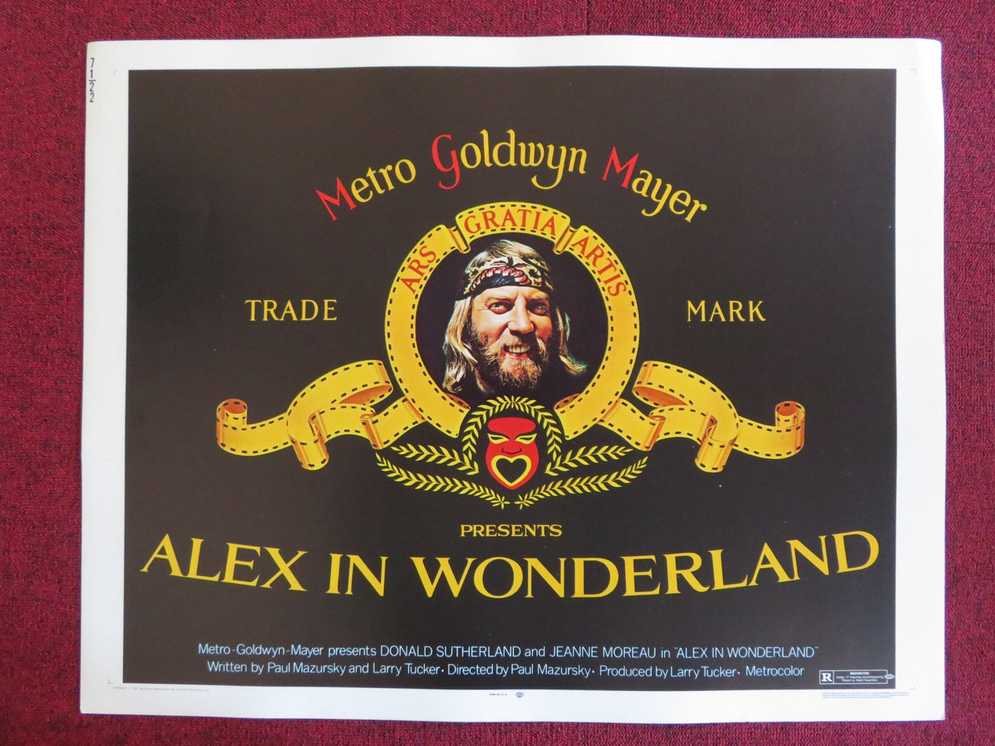 ALEX IN WONDERLAND US HALF SHEET (22"x 28") POSTER SUTHERLAND MOREAU 1970 - Rendezvous Cinema