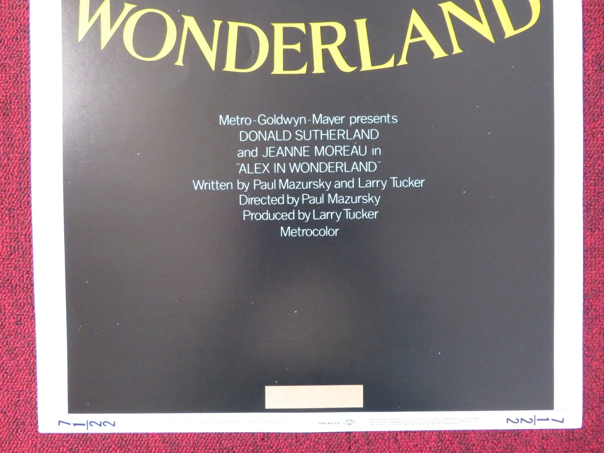 ALEX IN WONDERLAND US INSERT (14"x 36") POSTER DONALD SUTHERLAND 1970 - Rendezvous Cinema