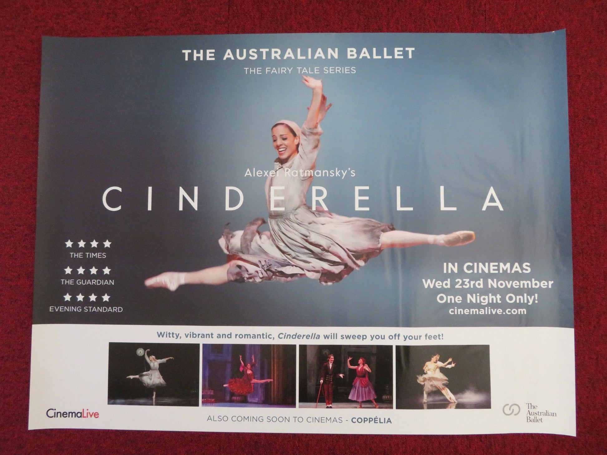 ALEXEI RATMANSKY'S CINDERELLA BALLET UK QUAD (30"x 40") ROLLED POSTER 2016 - Rendezvous Cinema