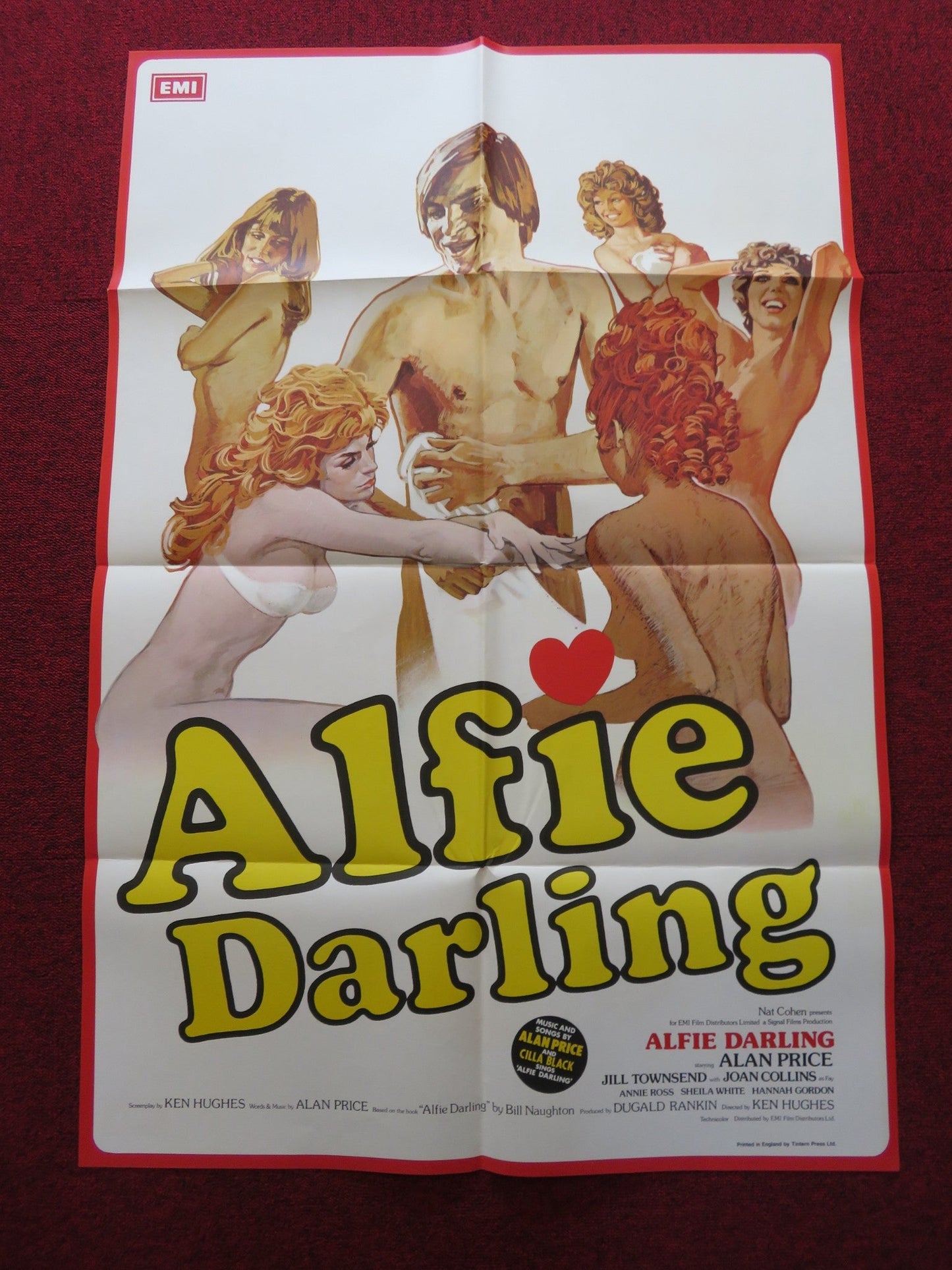 ALFIE DARLING FOLDED US ONE SHEET POSTER ALAN PRICE JILL TOWNSEND 1975 - Rendezvous Cinema