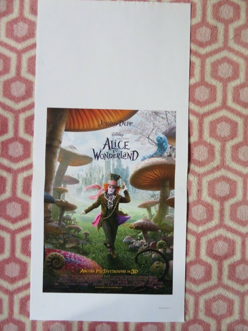 ALICE IN WONDERLAND ITALIAN LOCANDINA (27.5"x13") POSTER J DEEP DISNEY 2010 - Rendezvous Cinema