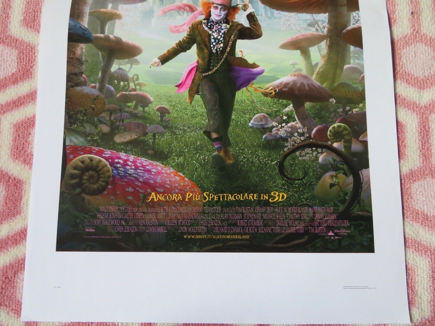 ALICE IN WONDERLAND ITALIAN LOCANDINA (27.5"x13") POSTER J DEEP DISNEY 2010 - Rendezvous Cinema