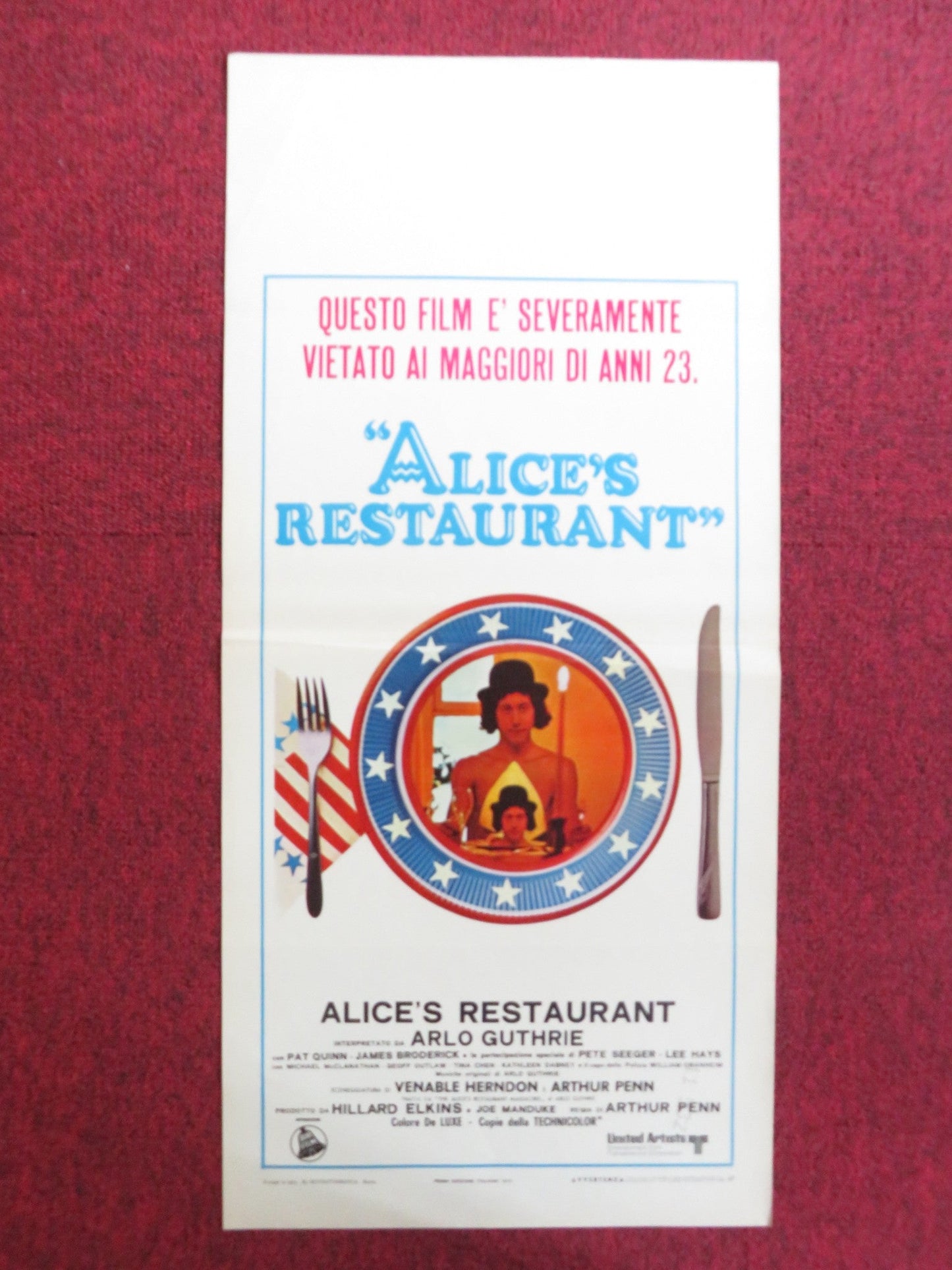 ALICE'S RESTAURANT ITALIAN LOCANDINA POSTER ARLO GUTHRIE PAT QUINN 1970 - Rendezvous Cinema