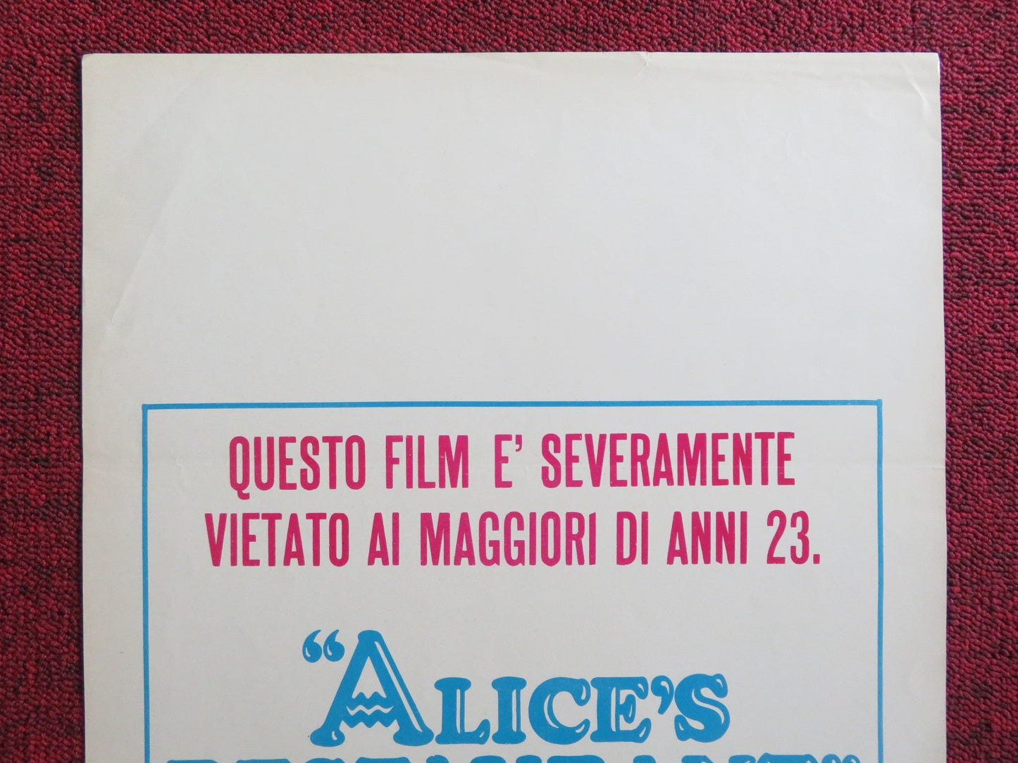 ALICE'S RESTAURANT ITALIAN LOCANDINA POSTER ARLO GUTHRIE PAT QUINN 1970 - Rendezvous Cinema