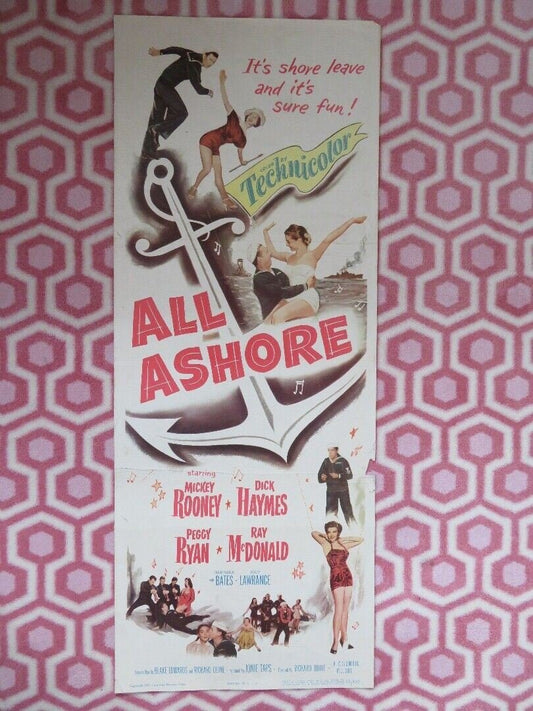 ALL ASHORE US INSERT (14"x 36") POSTER MICKEY ROONEY DICK HAYMES 1953 - Rendezvous Cinema