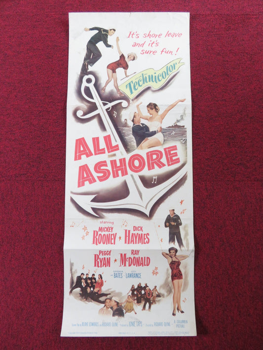 ALL ASHORE US INSERT (14"x 36") POSTER MICKEY ROONEY DICK HAYMES 1953 - Rendezvous Cinema