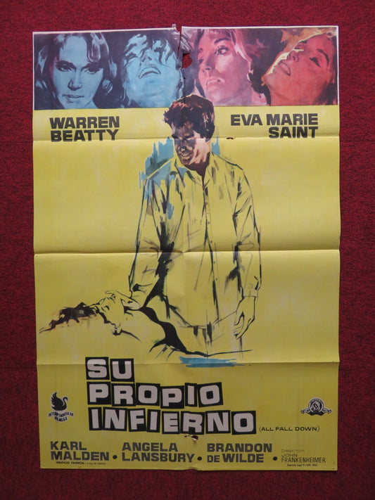 ALL FALL DOWN ARGENTINIAN POSTER WARREN BEATTY EVA MARIE SAINT 1962 - Rendezvous Cinema