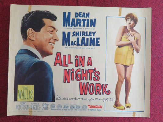 ALL IN A NIGHT'S WORK US HALF SHEET (22"x 28") POSTER DEAN MARTIN 1961 - Rendezvous Cinema