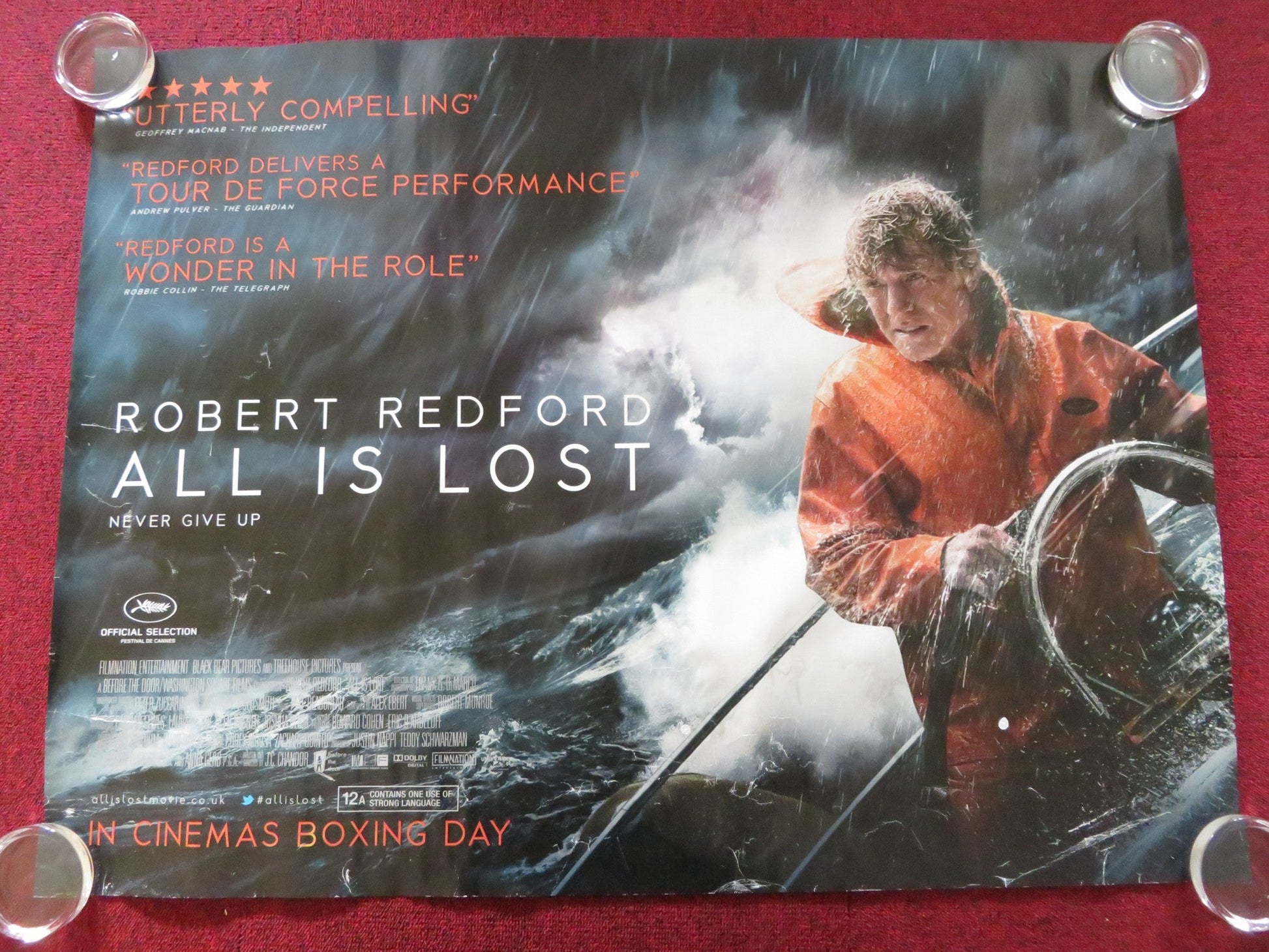 ALL IS LOST UK QUAD (30"x 40") ROLLED POSTER ROBERT REDFORD 2013 - Rendezvous Cinema